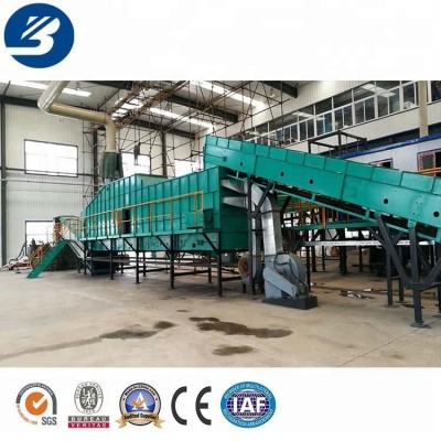 Waste sorting and treatment system complex containers with conveyor